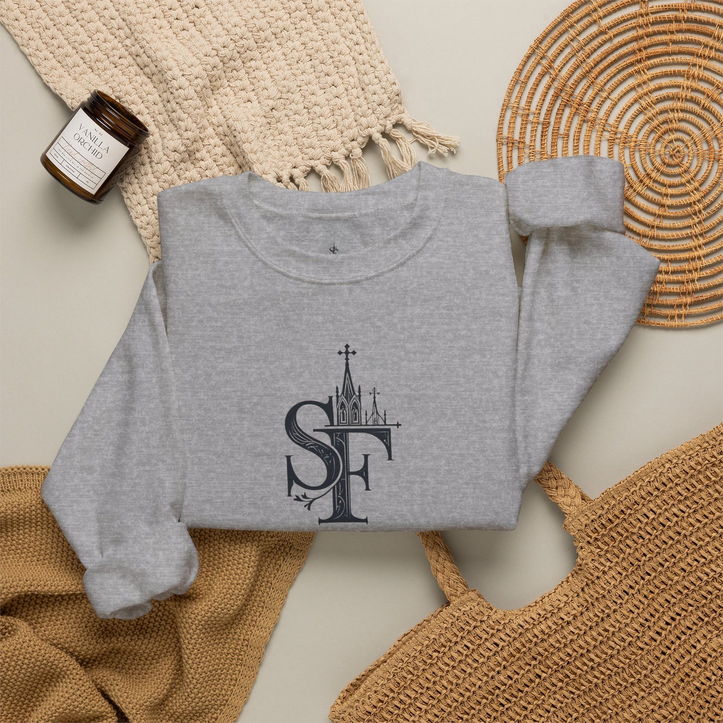 Dark Sweatshirt with SF Graphic - Cozy Essentials