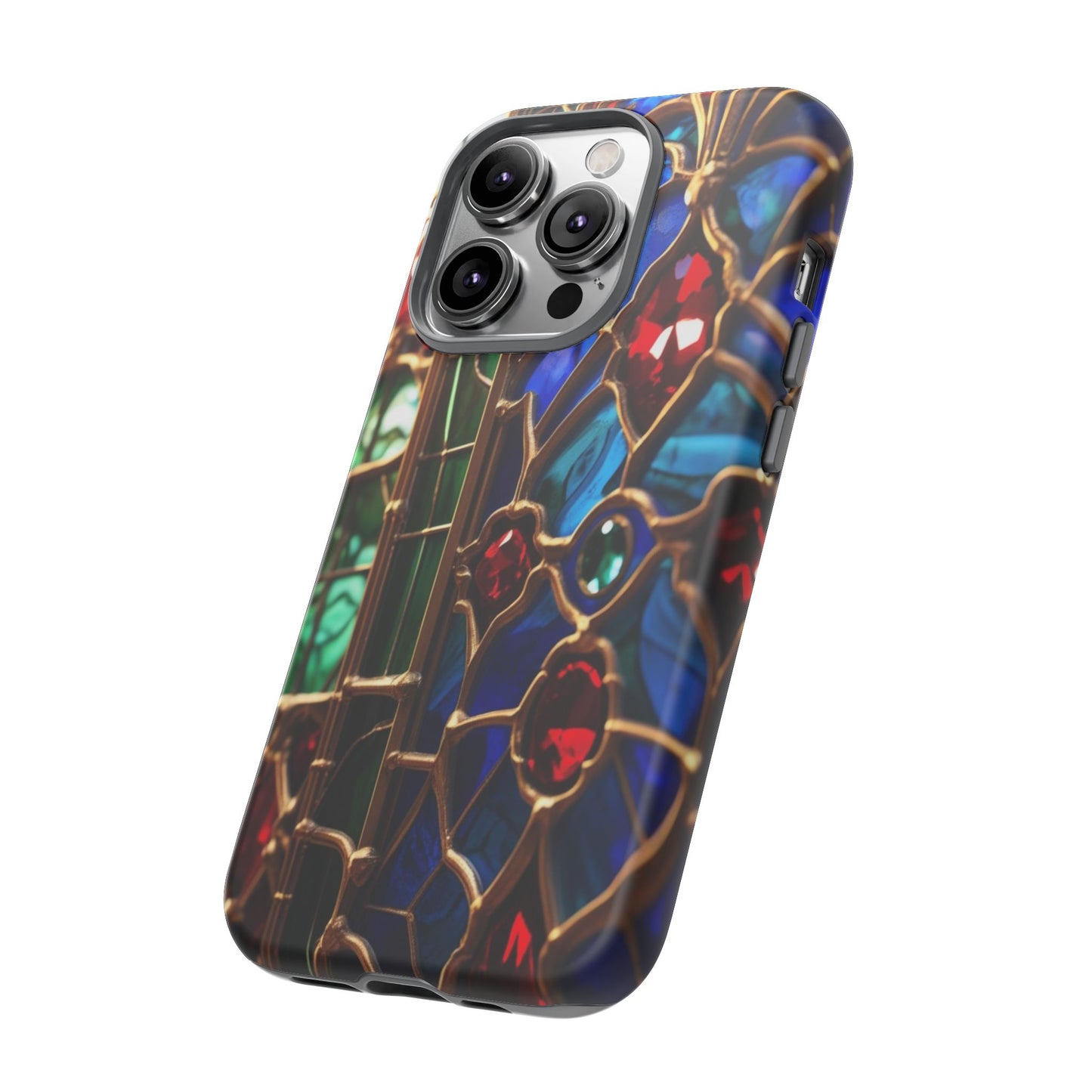 Stained-Glass Protective Phone Case - Jewel Toned Tracery