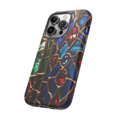 Stained-Glass Protective Phone Case - Jewel Toned Tracery