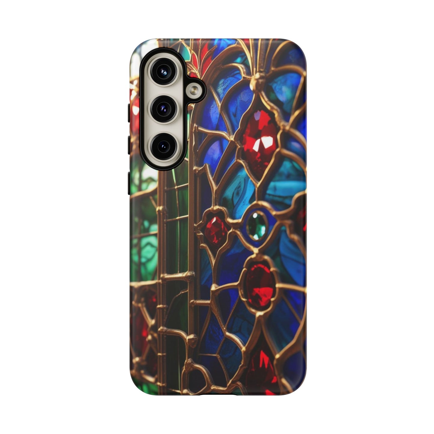 Stained-Glass Protective Phone Case - Jewel Toned Tracery