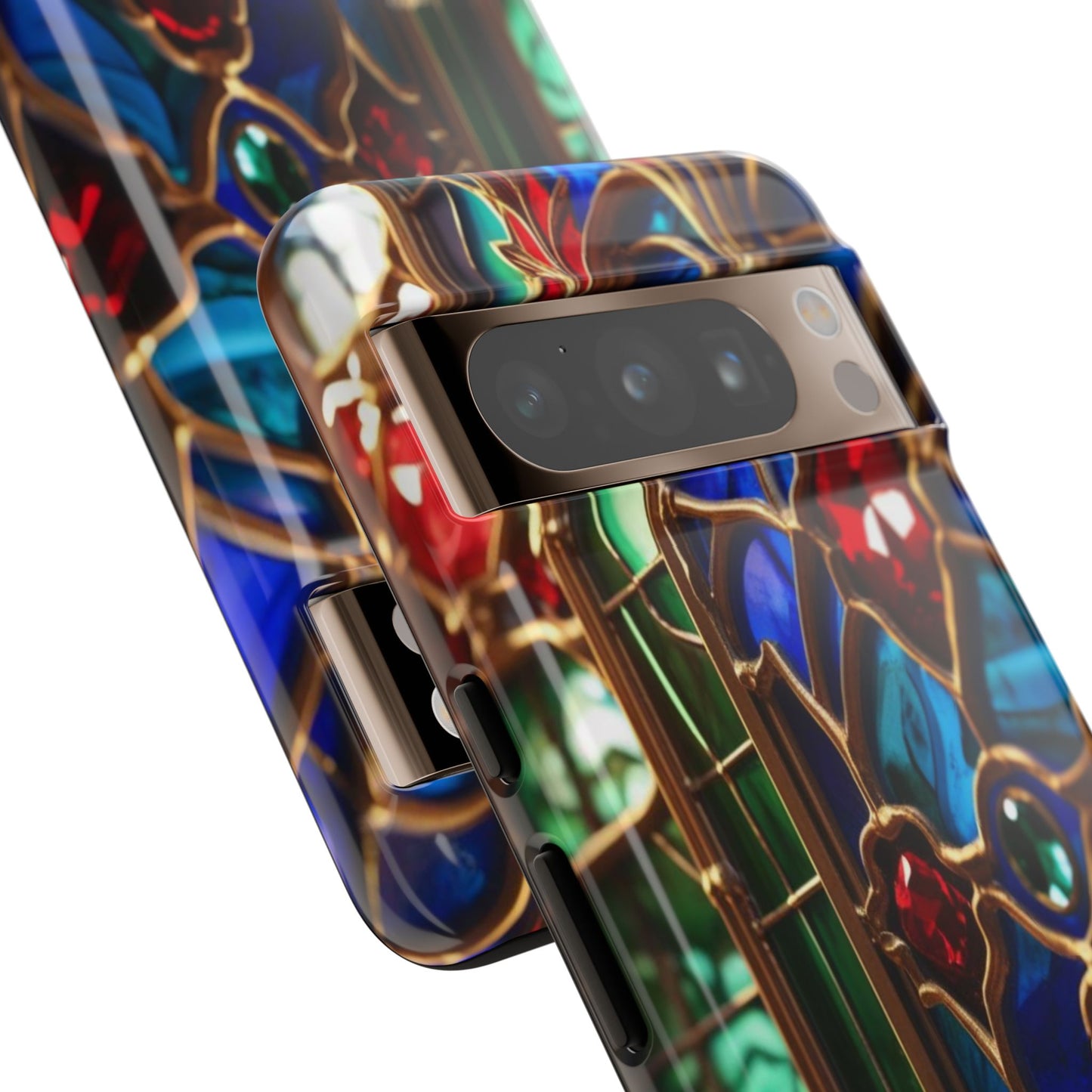 Stained-Glass Protective Phone Case - Jewel Toned Tracery