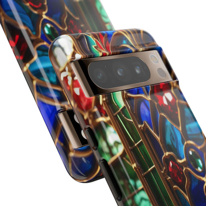 Stained-Glass Protective Phone Case - Jewel Toned Tracery