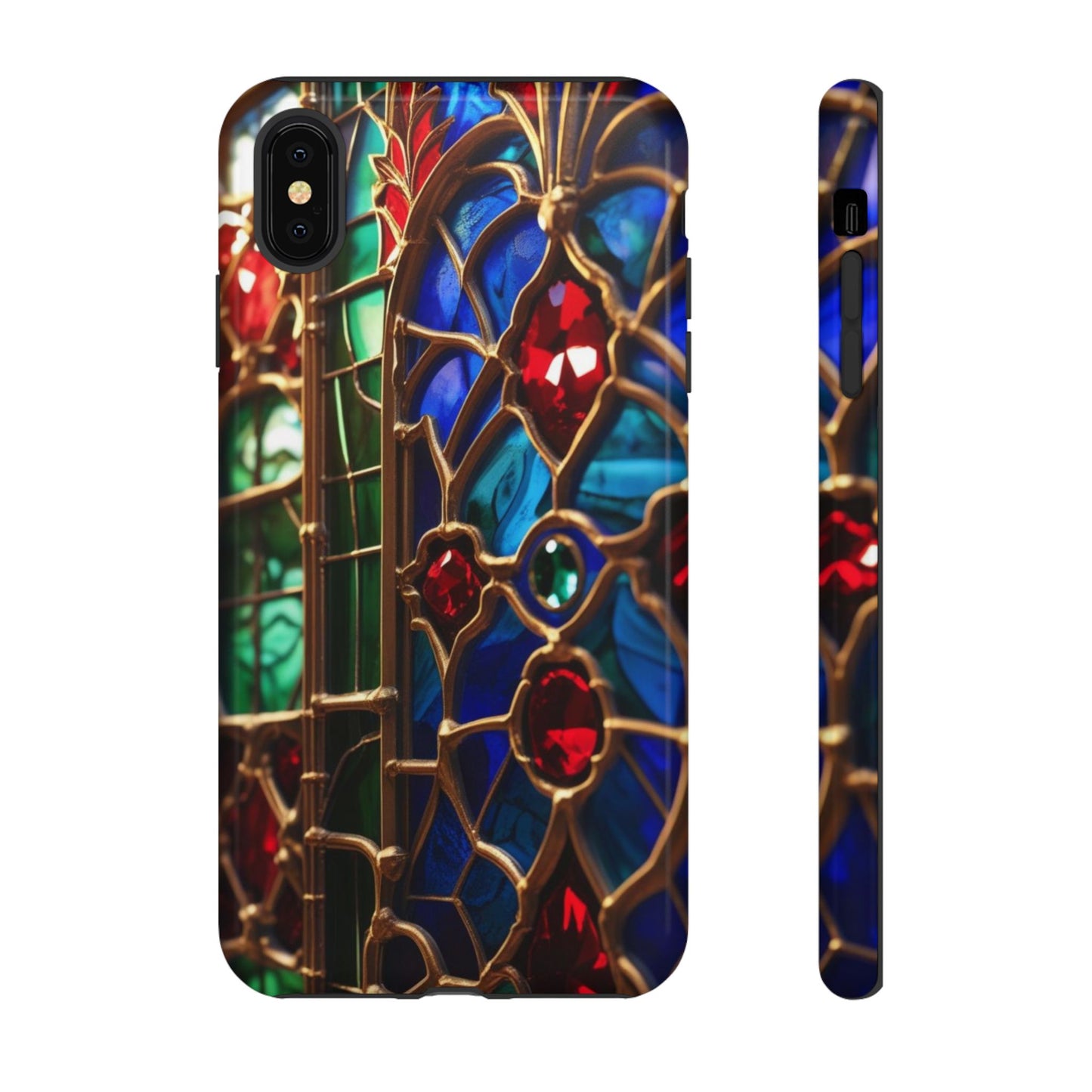 Stained-Glass Protective Phone Case - Jewel Toned Tracery