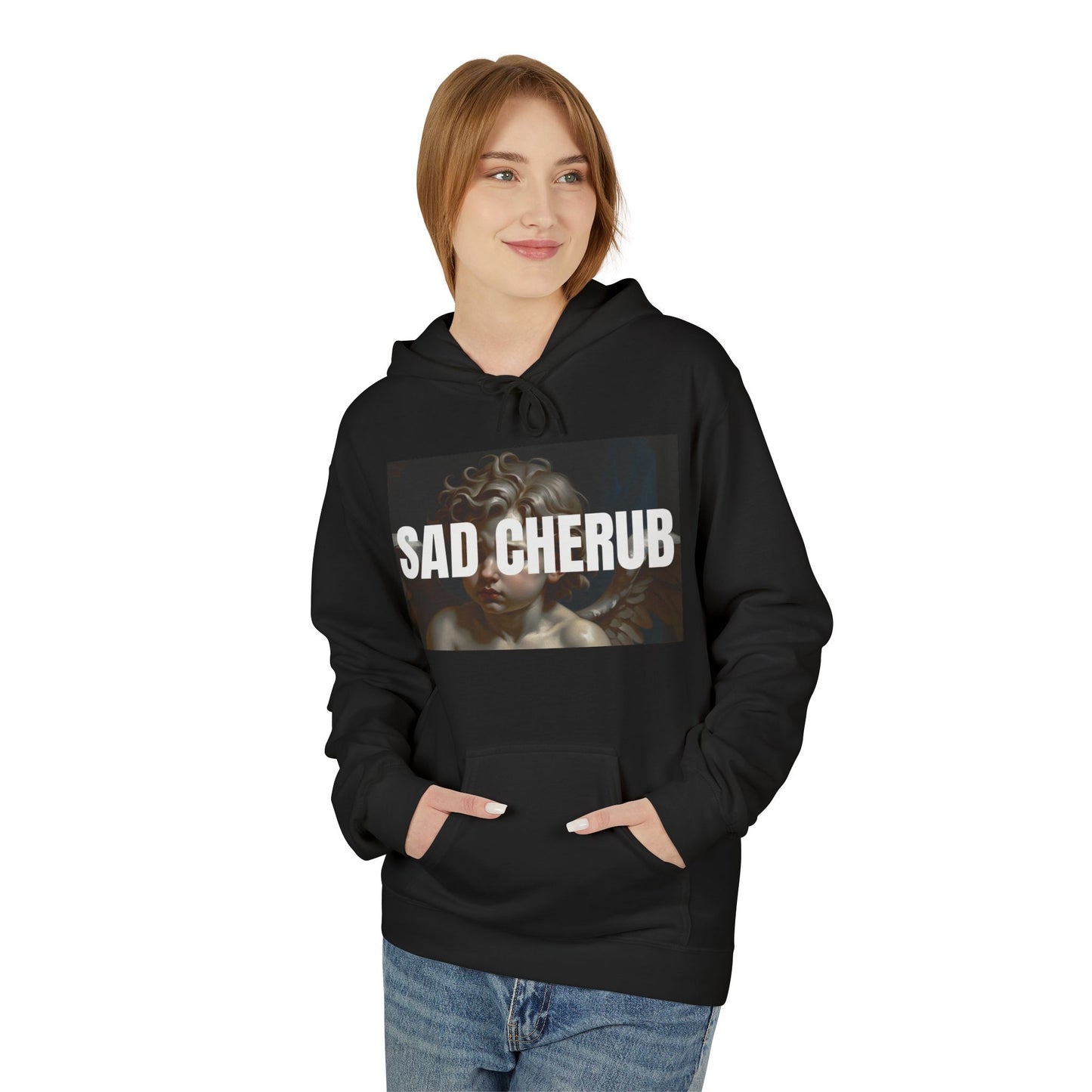 Sad Cherub Fleece Hoodie - Cozy Essentials