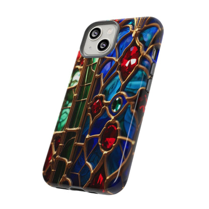 Stained-Glass Protective Phone Case - Jewel Toned Tracery