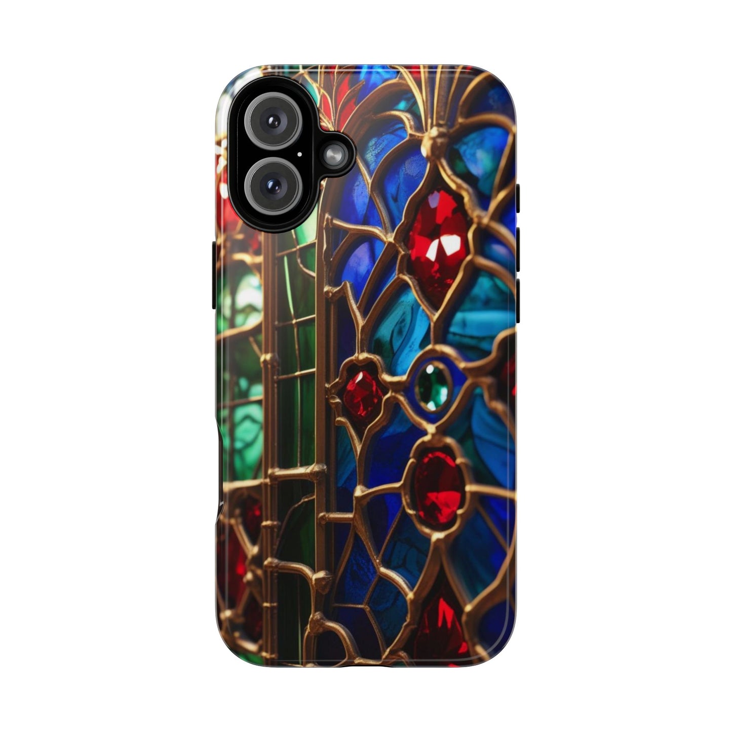 Stained-Glass Protective Phone Case - Jewel Toned Tracery