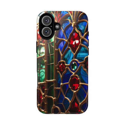 Stained-Glass Protective Phone Case - Jewel Toned Tracery
