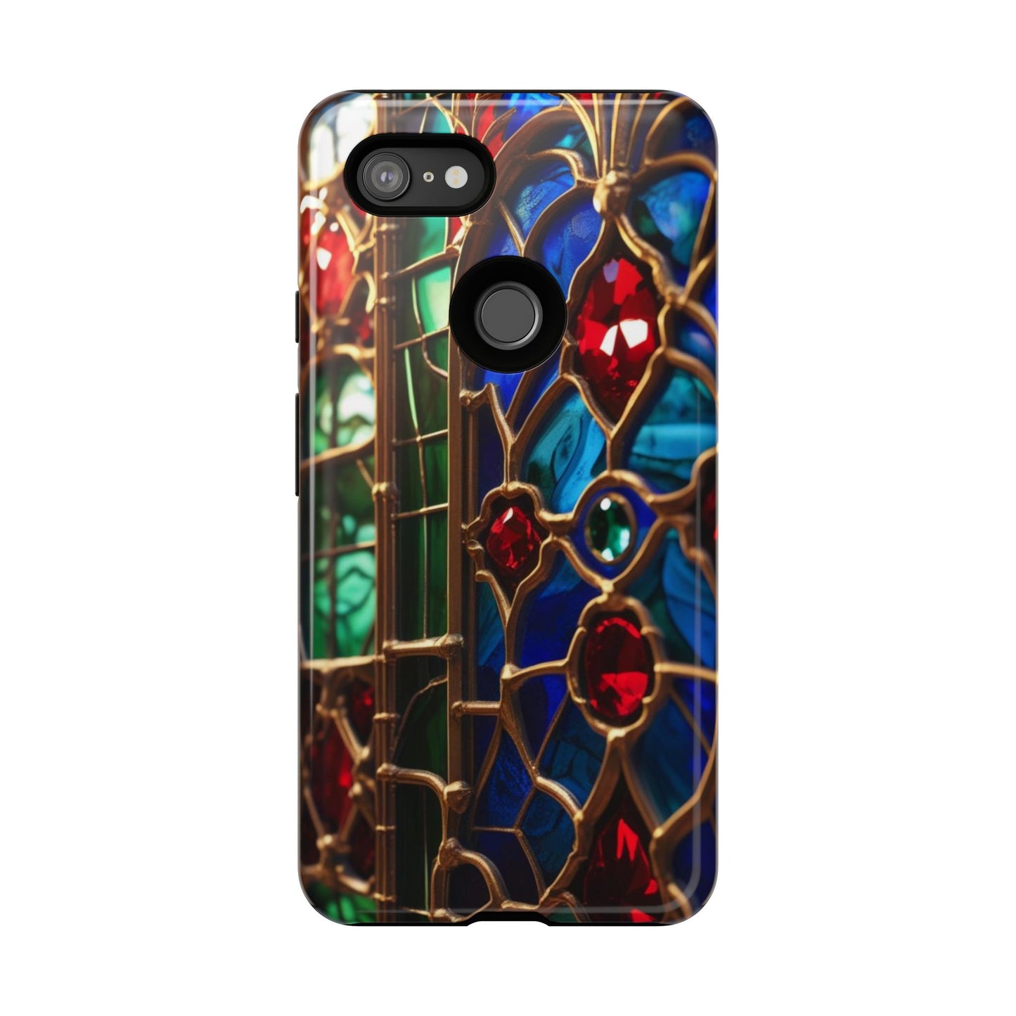 Stained-Glass Protective Phone Case - Jewel Toned Tracery