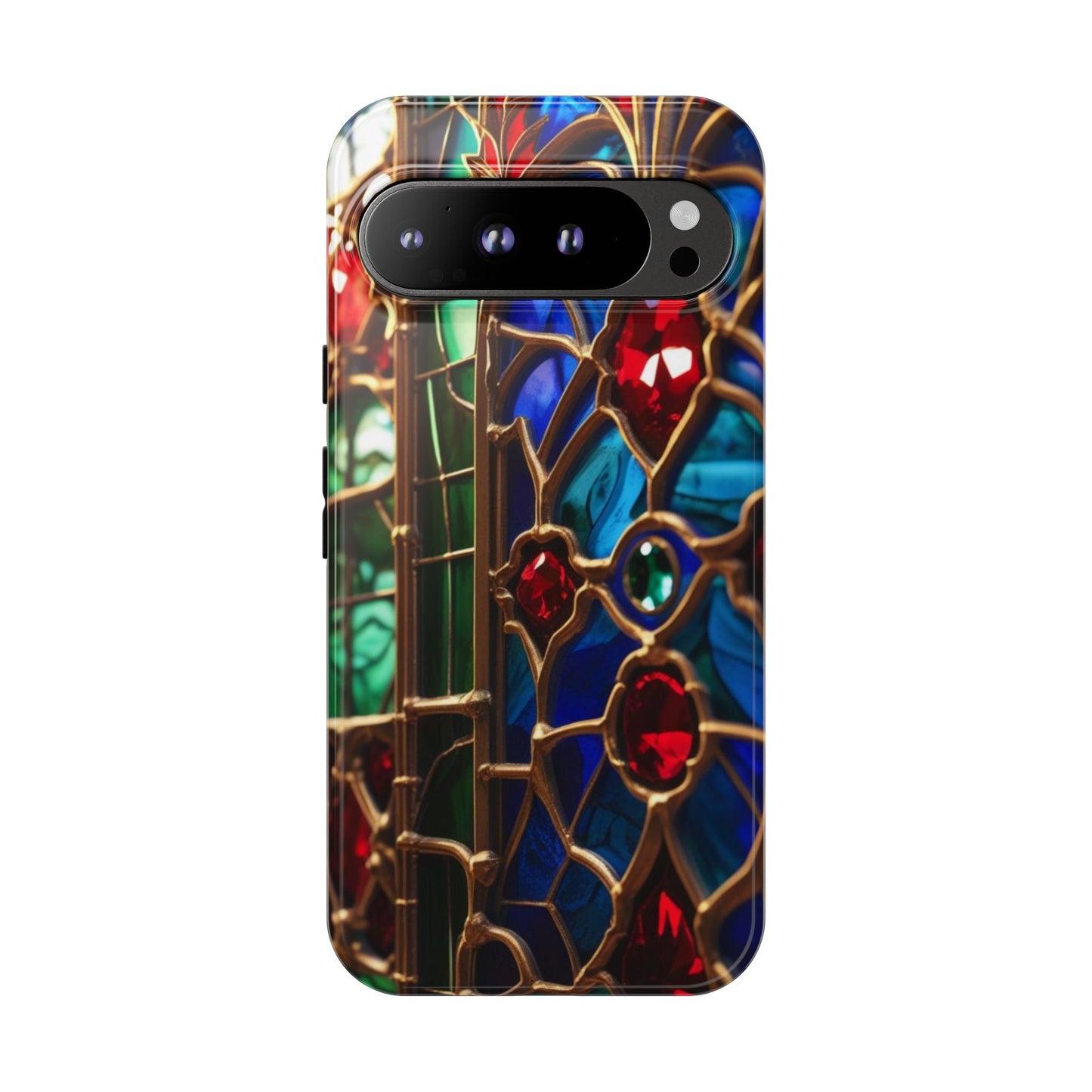 Stained-Glass Protective Phone Case - Jewel Toned Tracery