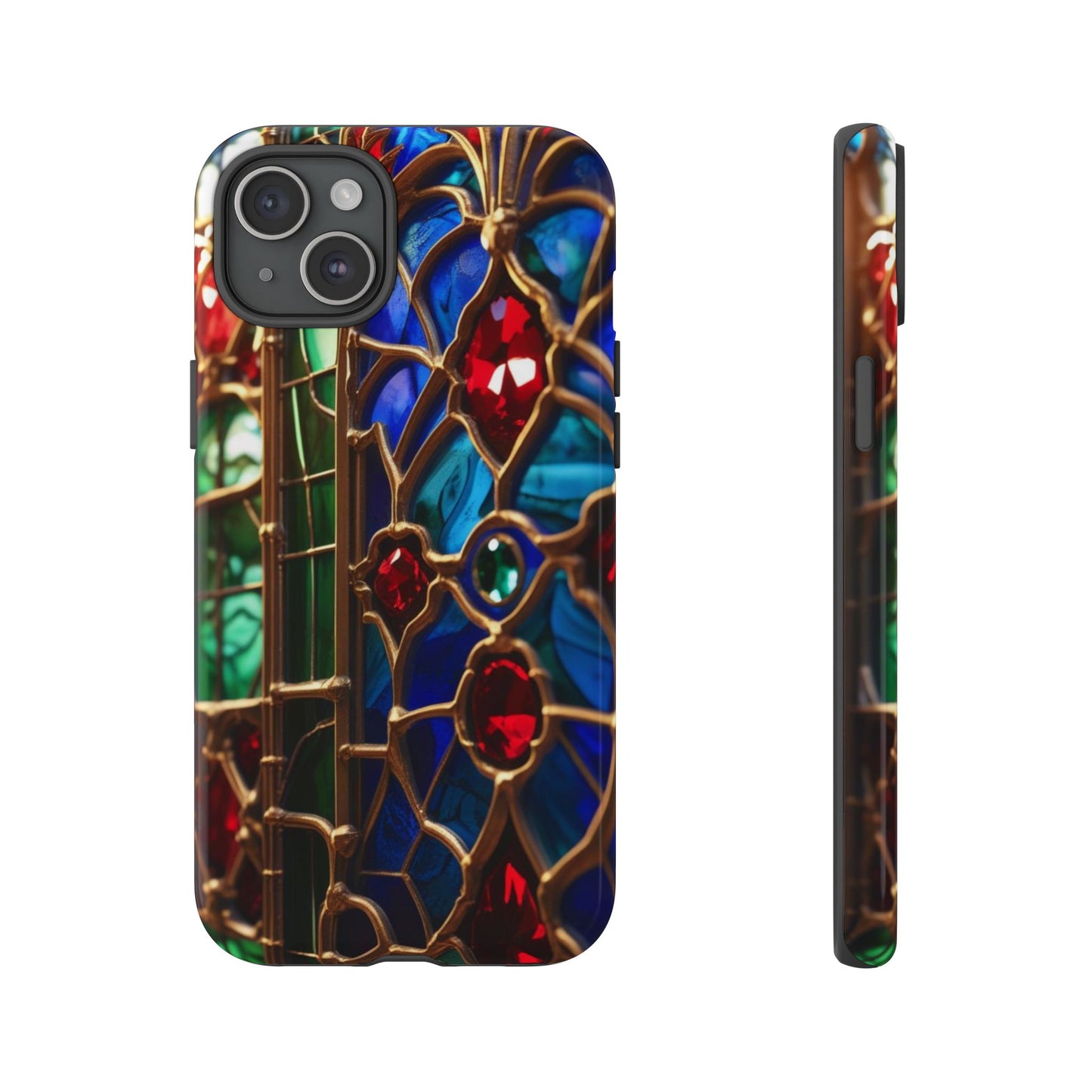 Stained-Glass Protective Phone Case - Jewel Toned Tracery