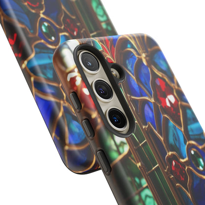 Stained-Glass Protective Phone Case - Jewel Toned Tracery