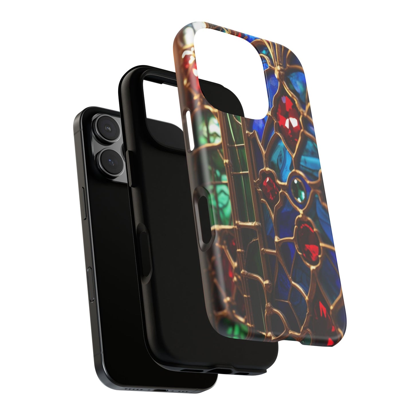 Stained-Glass Protective Phone Case - Jewel Toned Tracery