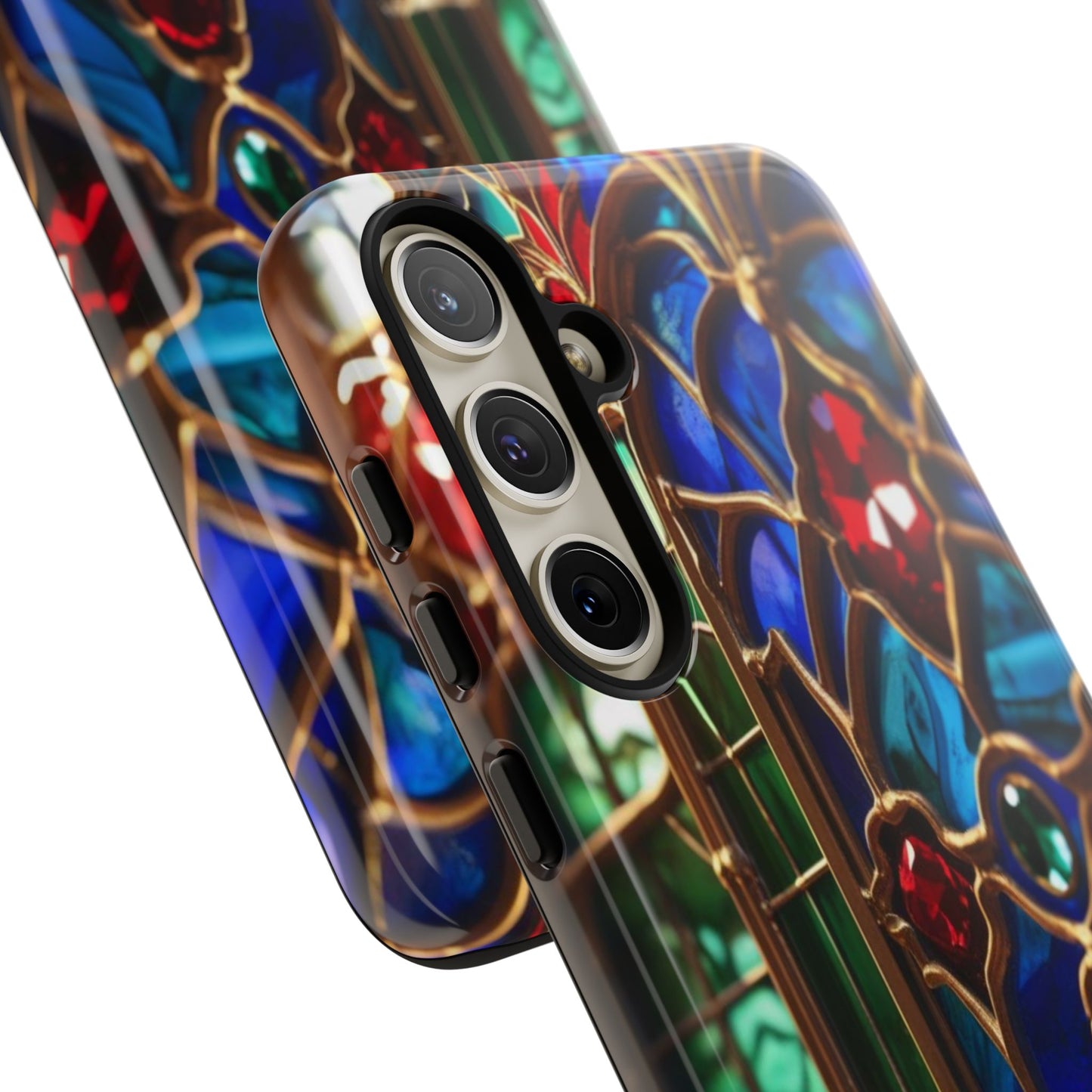 Stained-Glass Protective Phone Case - Jewel Toned Tracery