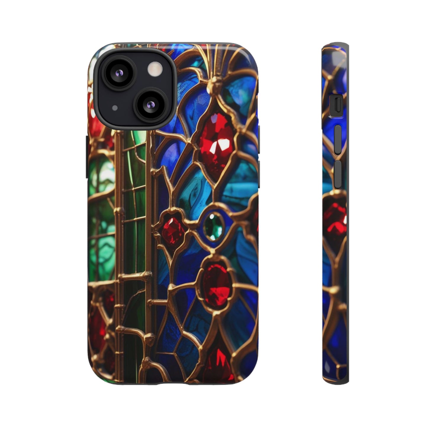 Stained-Glass Protective Phone Case - Jewel Toned Tracery