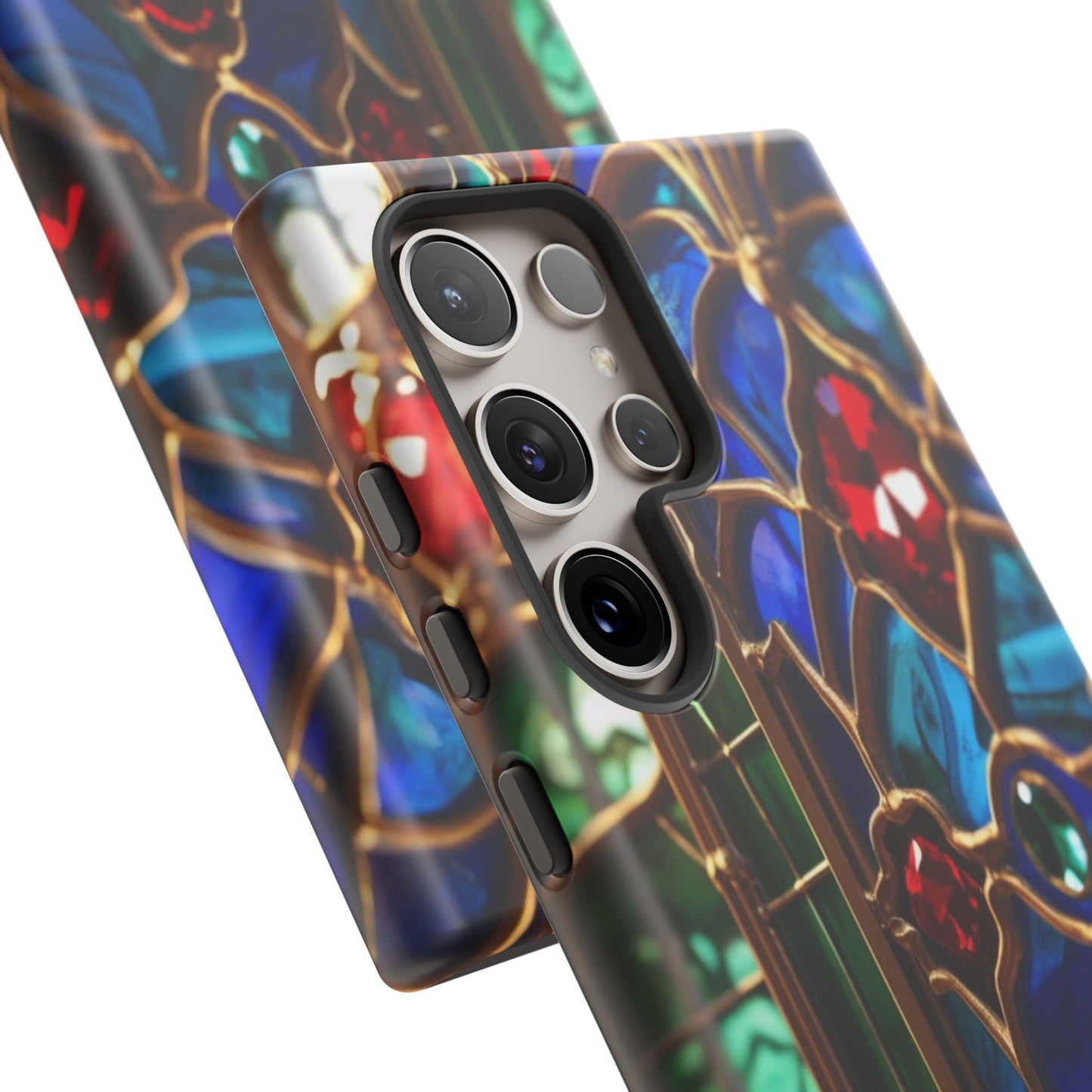 Stained-Glass Protective Phone Case - Jewel Toned Tracery