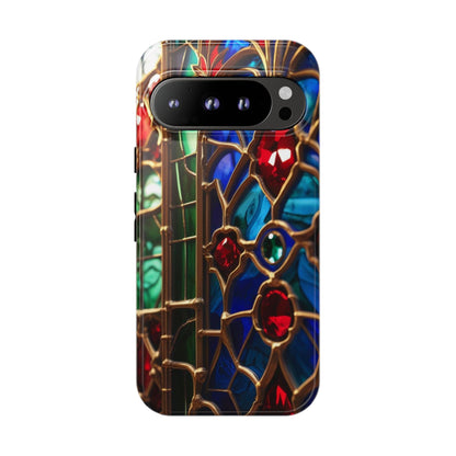 Stained-Glass Protective Phone Case - Jewel Toned Tracery