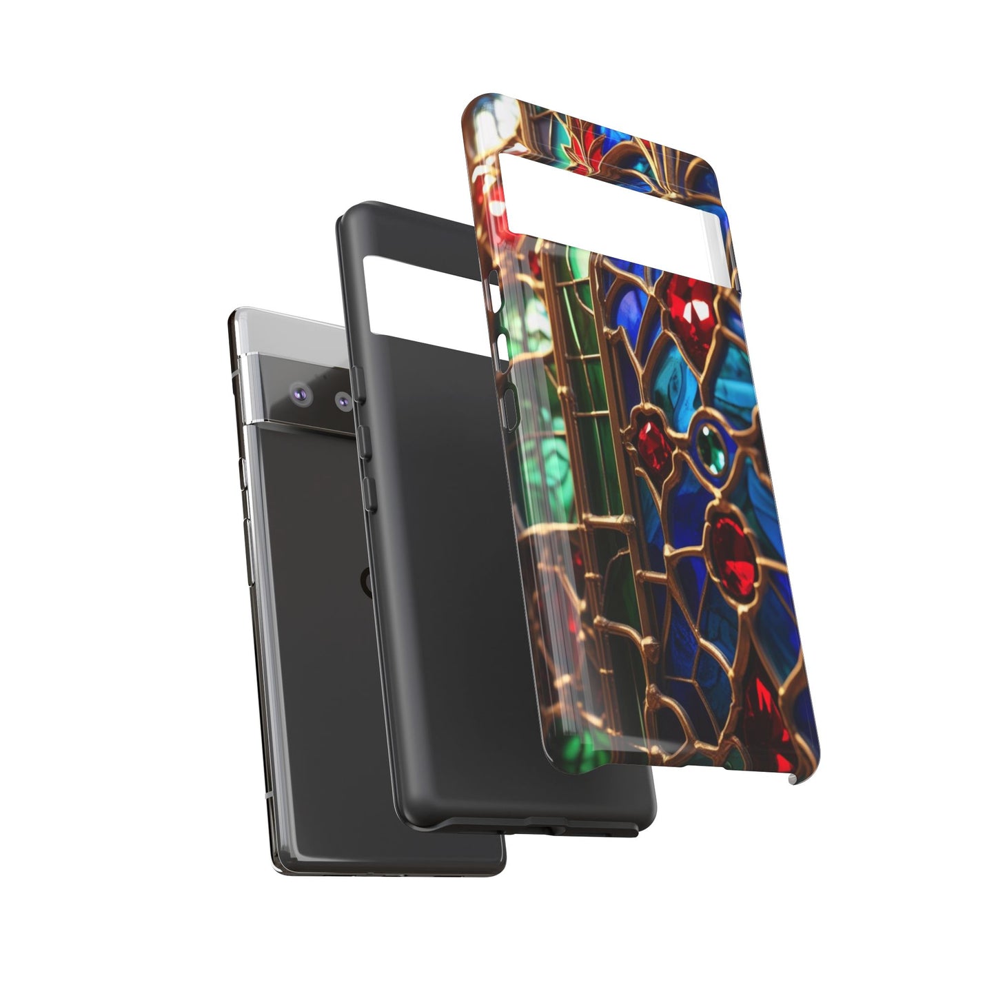 Stained-Glass Protective Phone Case - Jewel Toned Tracery