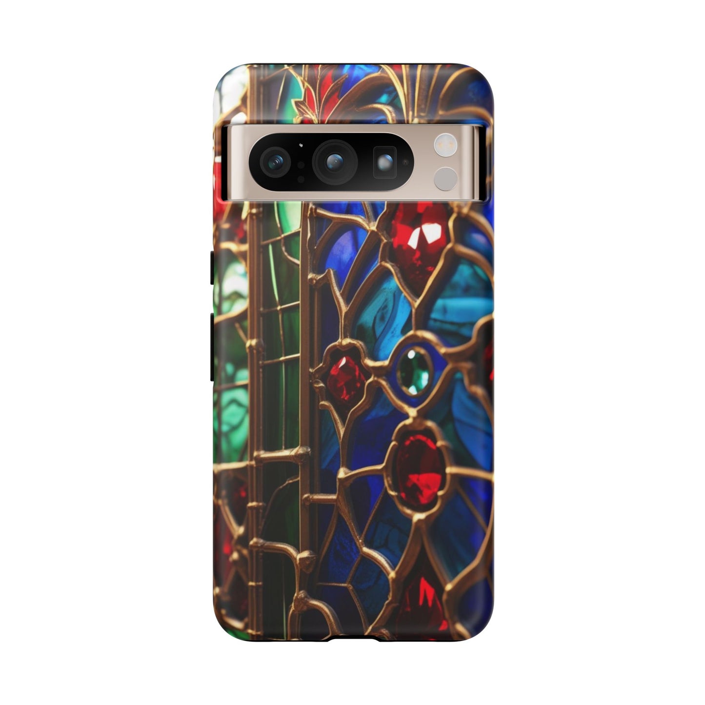 Stained-Glass Protective Phone Case - Jewel Toned Tracery