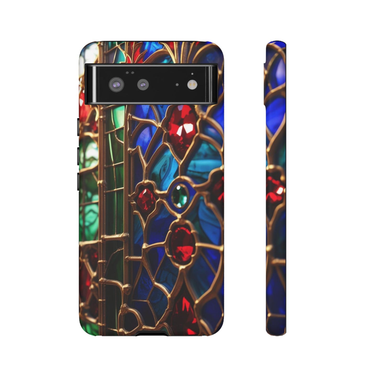 Stained-Glass Protective Phone Case - Jewel Toned Tracery