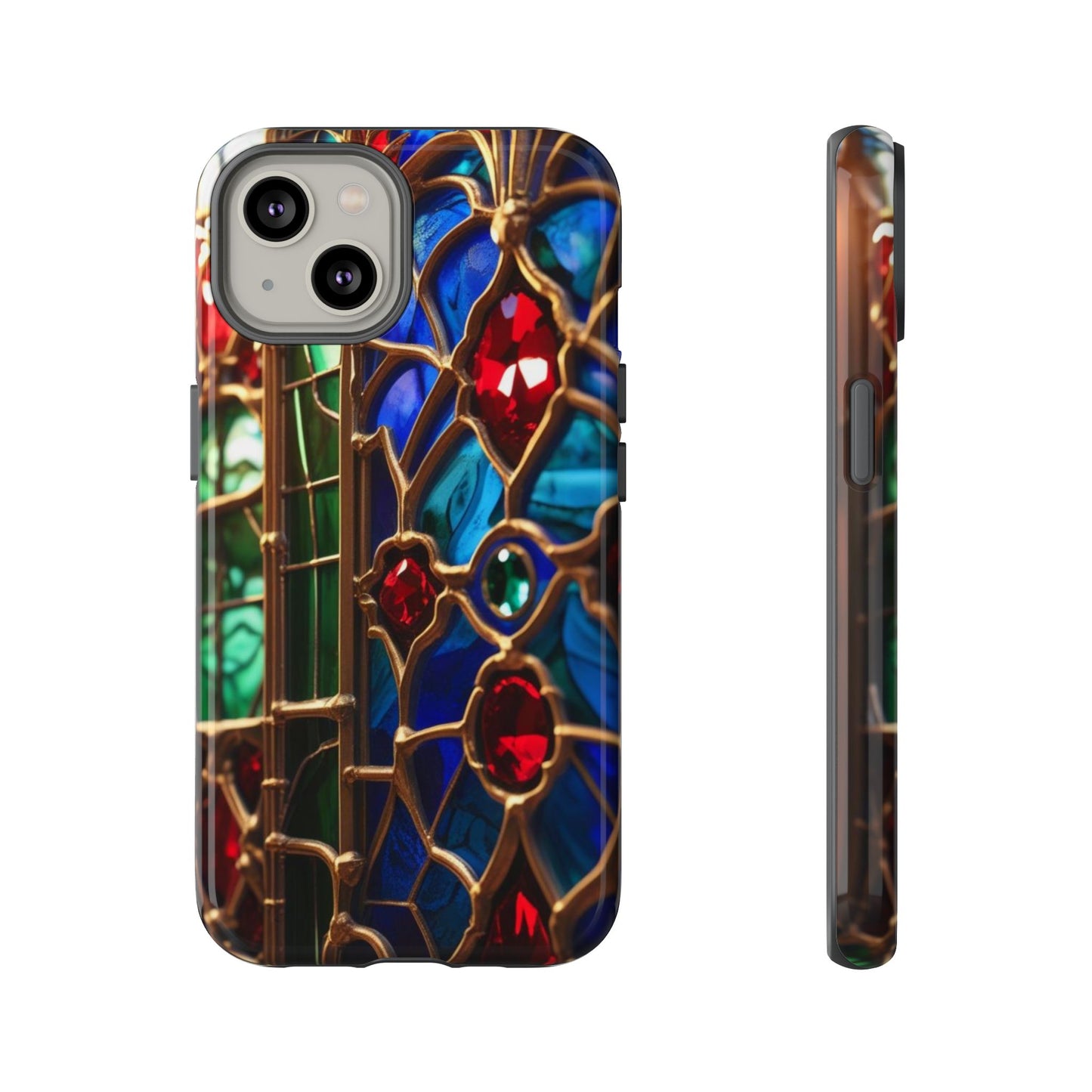 Stained-Glass Protective Phone Case - Jewel Toned Tracery