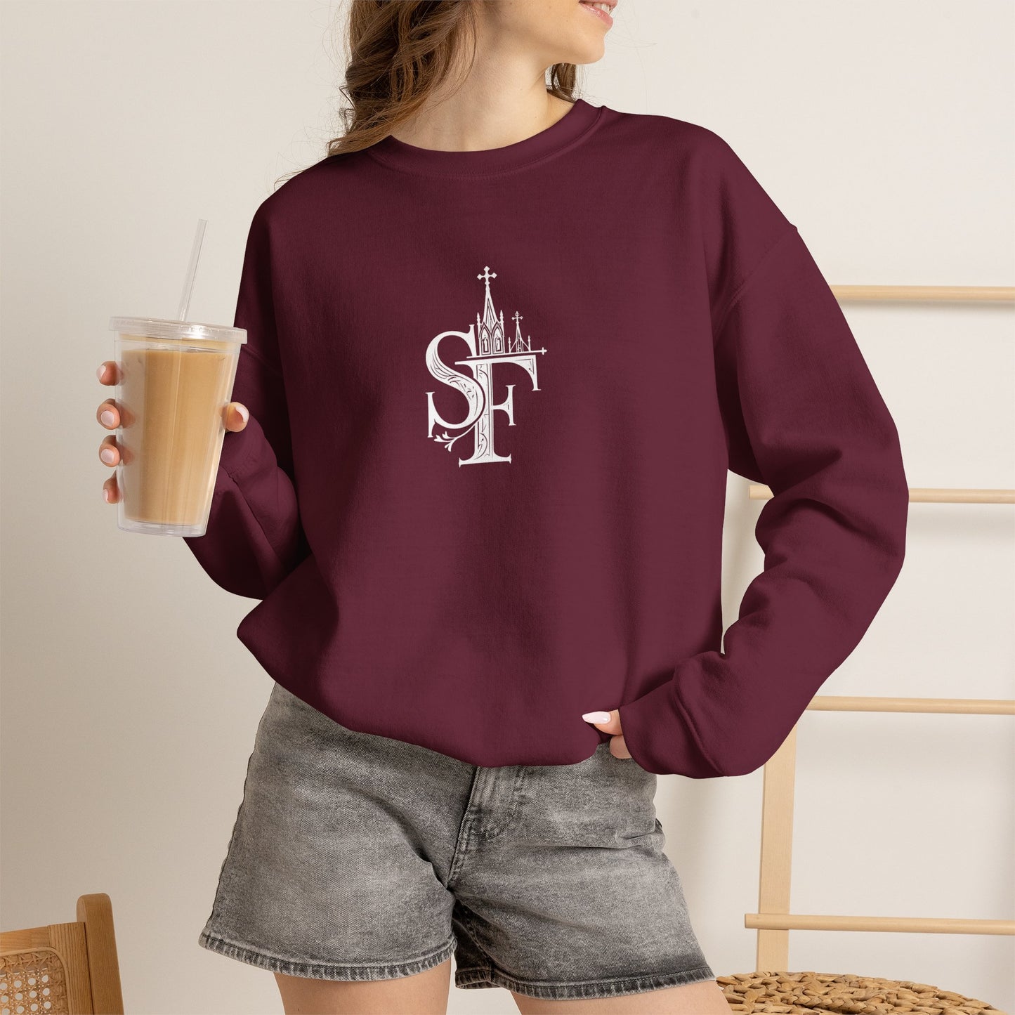 Dark Sweatshirt with SF Graphic - Cozy Essentials