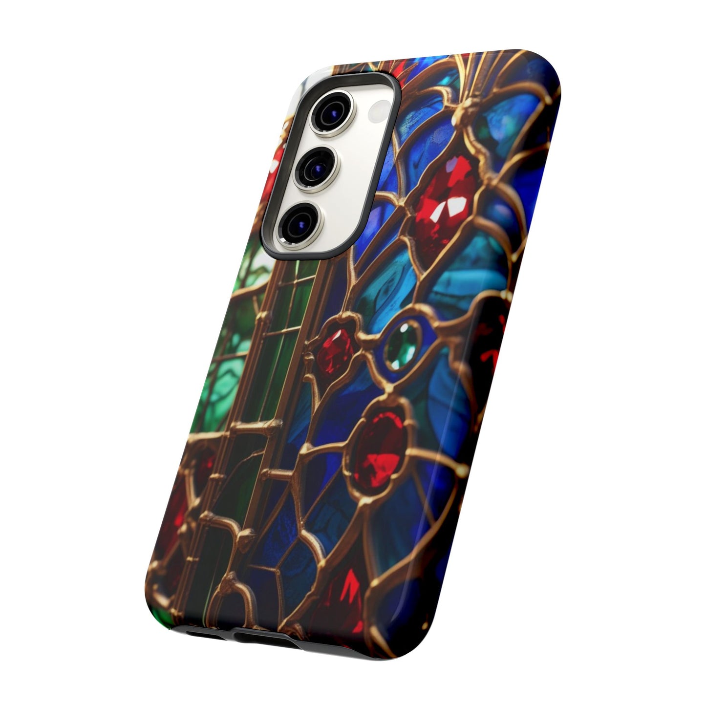 Stained-Glass Protective Phone Case - Jewel Toned Tracery