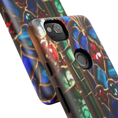 Stained-Glass Protective Phone Case - Jewel Toned Tracery