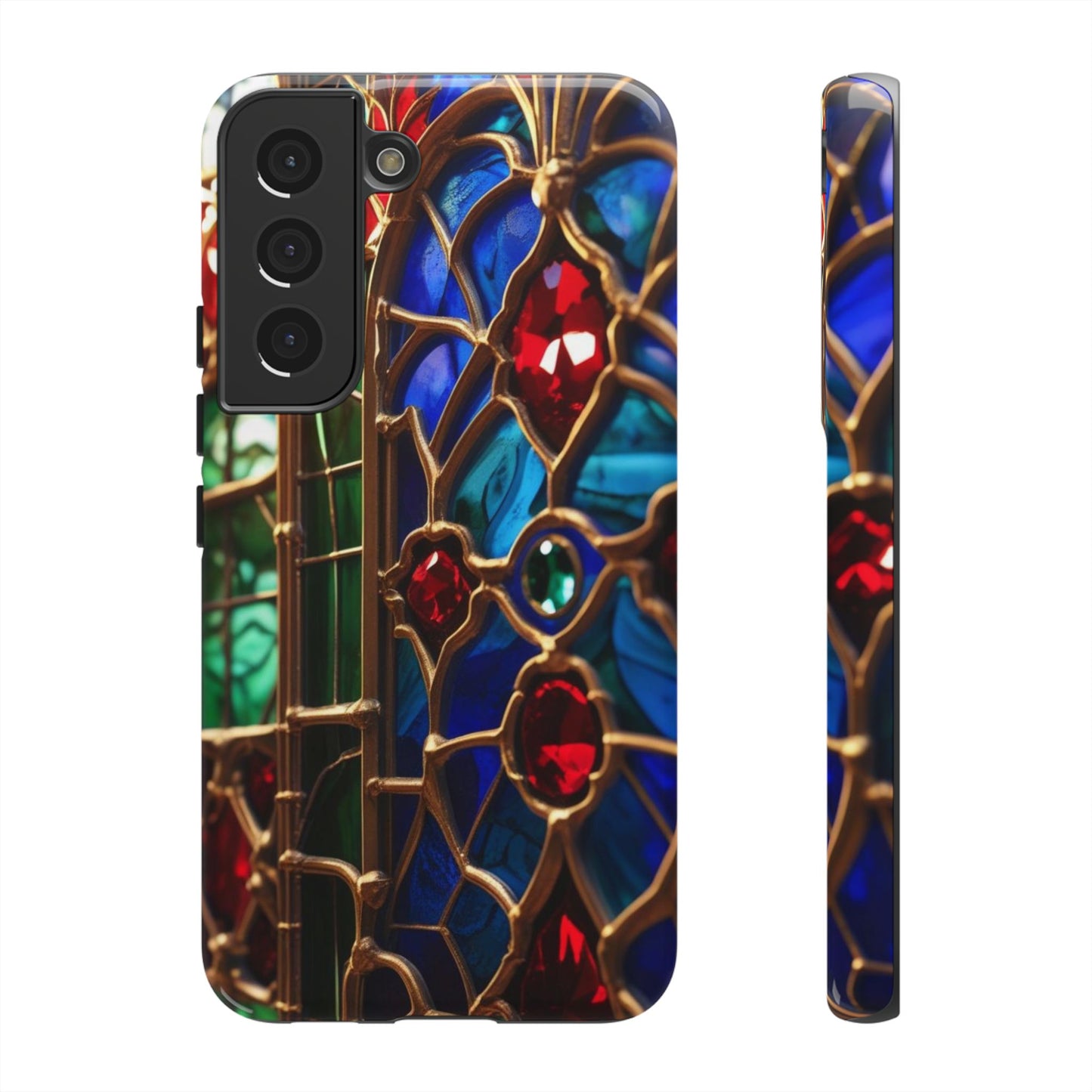 Stained-Glass Protective Phone Case - Jewel Toned Tracery