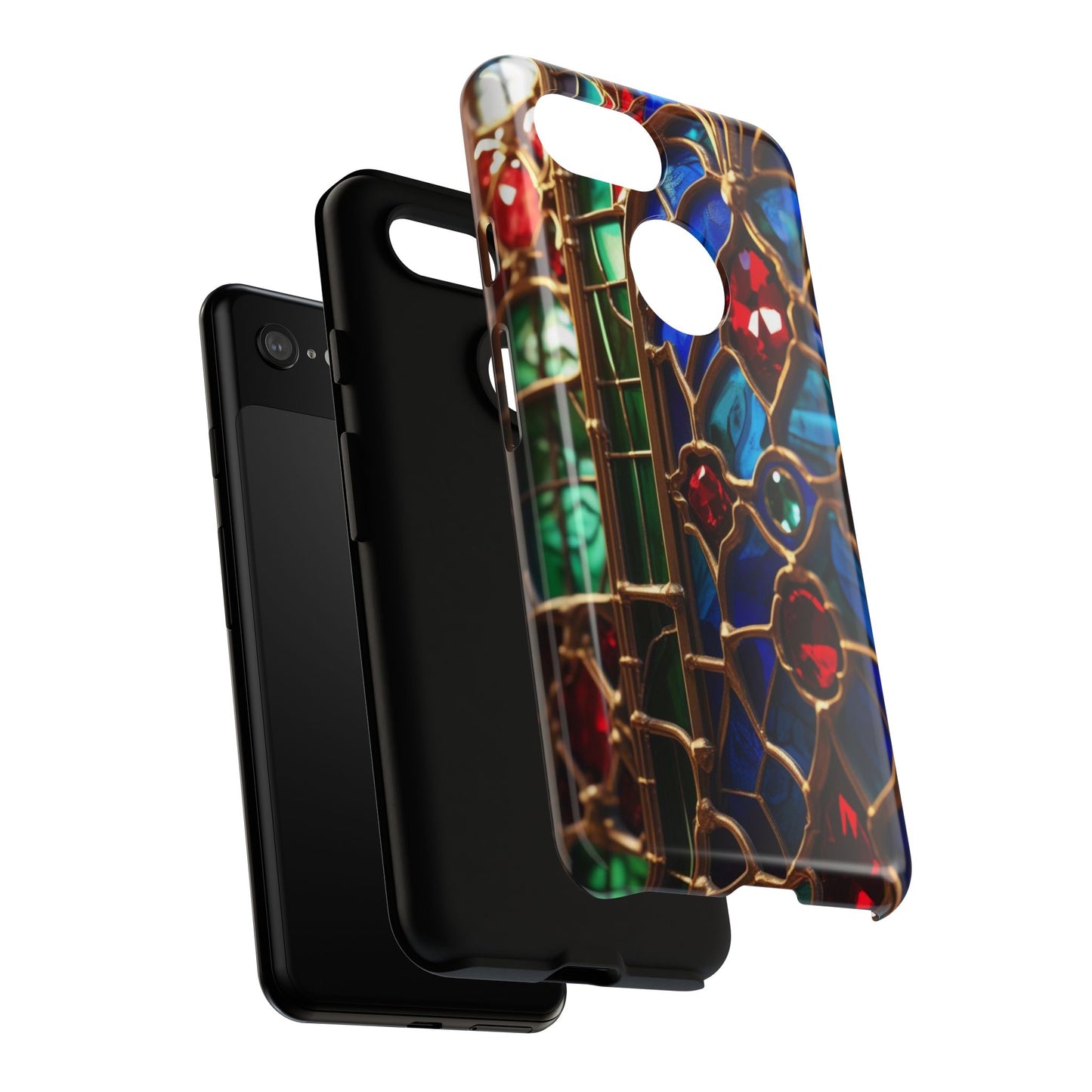 Stained-Glass Protective Phone Case - Jewel Toned Tracery