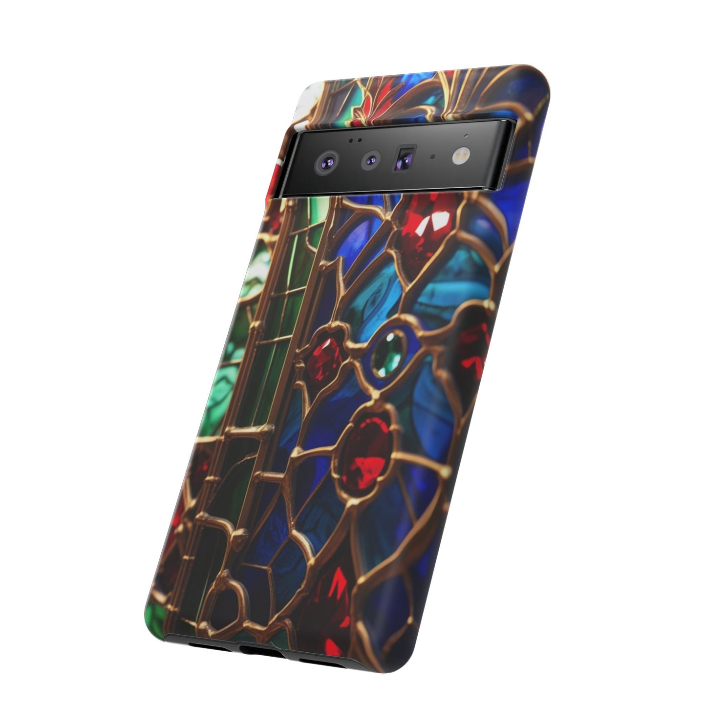 Stained-Glass Protective Phone Case - Jewel Toned Tracery