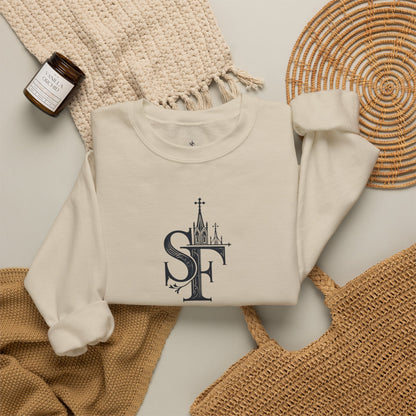 Dark Sweatshirt with SF Graphic - Cozy Essentials