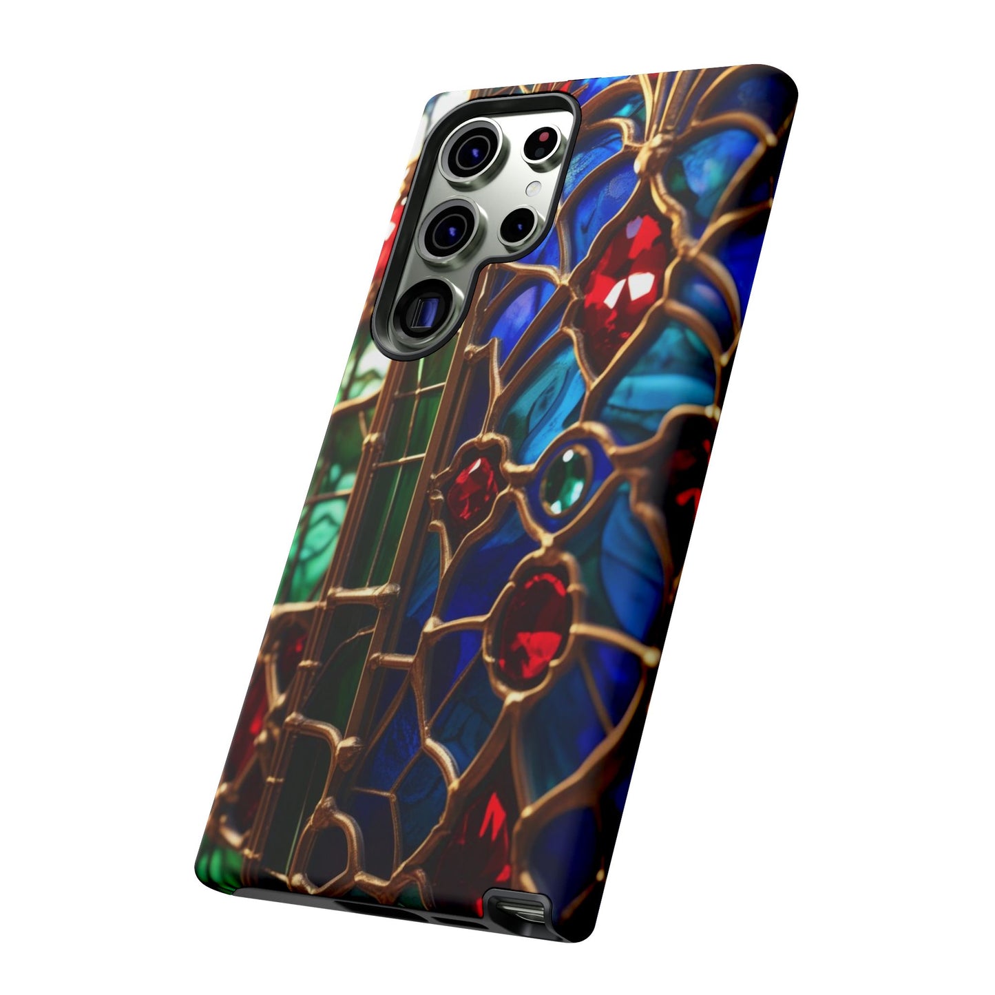 Stained-Glass Protective Phone Case - Jewel Toned Tracery