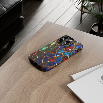 Stained-Glass Protective Phone Case - Jewel Toned Tracery