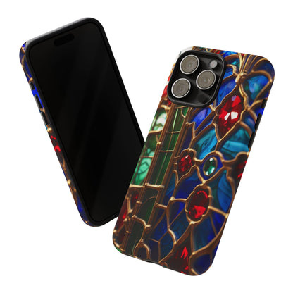 Stained-Glass Protective Phone Case - Jewel Toned Tracery