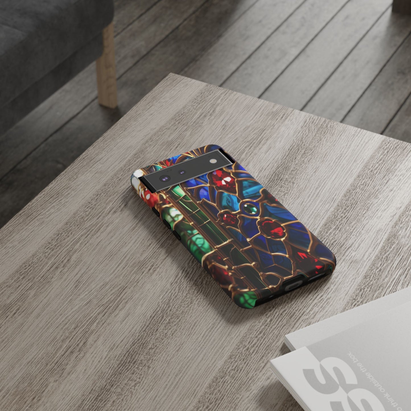 Stained-Glass Protective Phone Case - Jewel Toned Tracery