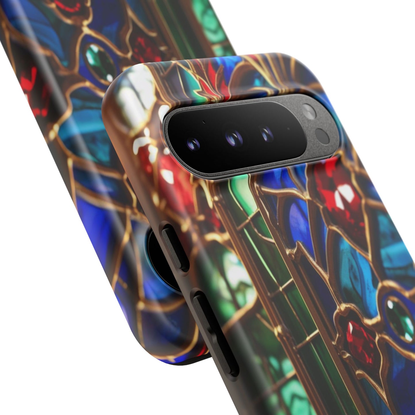 Stained-Glass Protective Phone Case - Jewel Toned Tracery