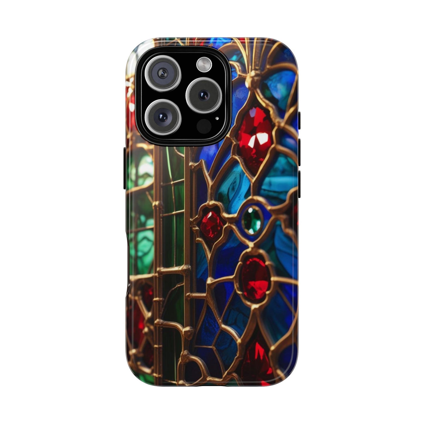 Stained-Glass Protective Phone Case - Jewel Toned Tracery