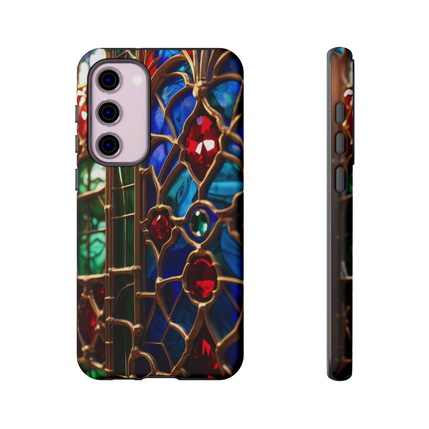 Stained-Glass Protective Phone Case - Jewel Toned Tracery