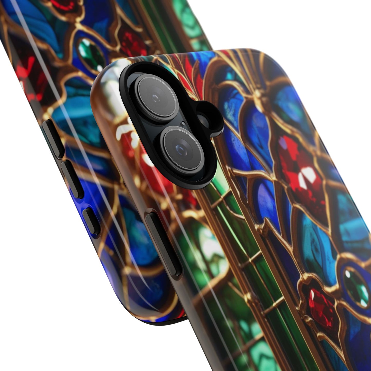Stained-Glass Protective Phone Case - Jewel Toned Tracery