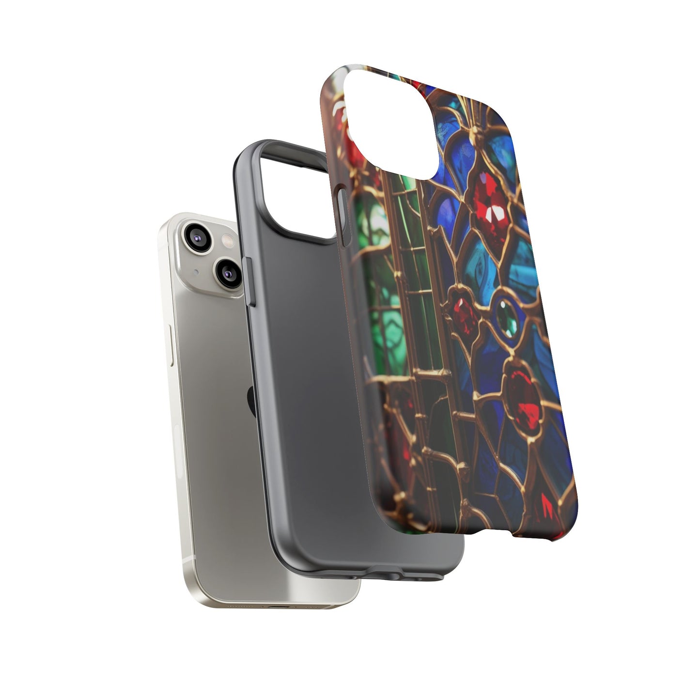 Stained-Glass Protective Phone Case - Jewel Toned Tracery