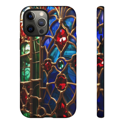 Stained-Glass Protective Phone Case - Jewel Toned Tracery