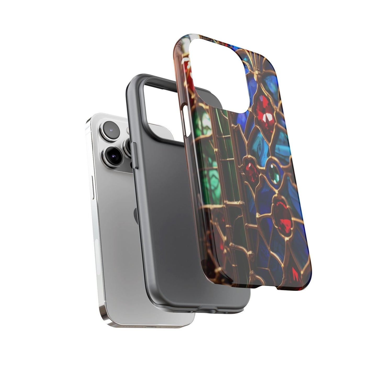 Stained-Glass Protective Phone Case - Jewel Toned Tracery