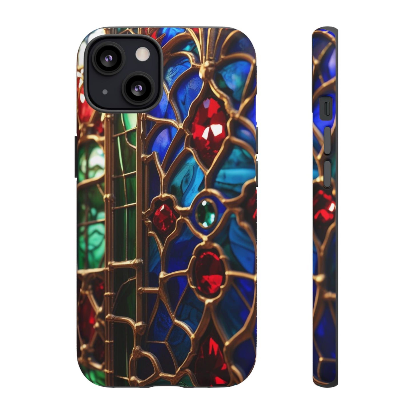 Stained-Glass Protective Phone Case - Jewel Toned Tracery