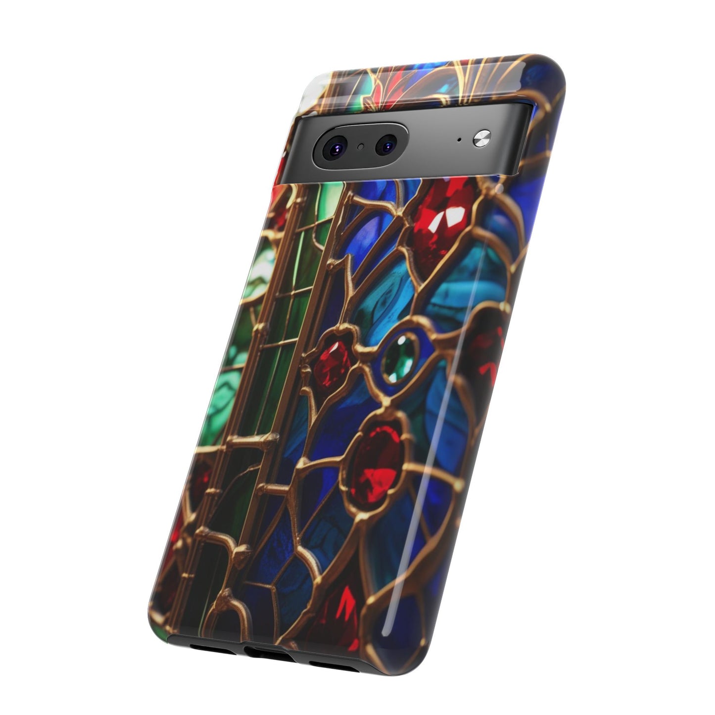 Stained-Glass Protective Phone Case - Jewel Toned Tracery