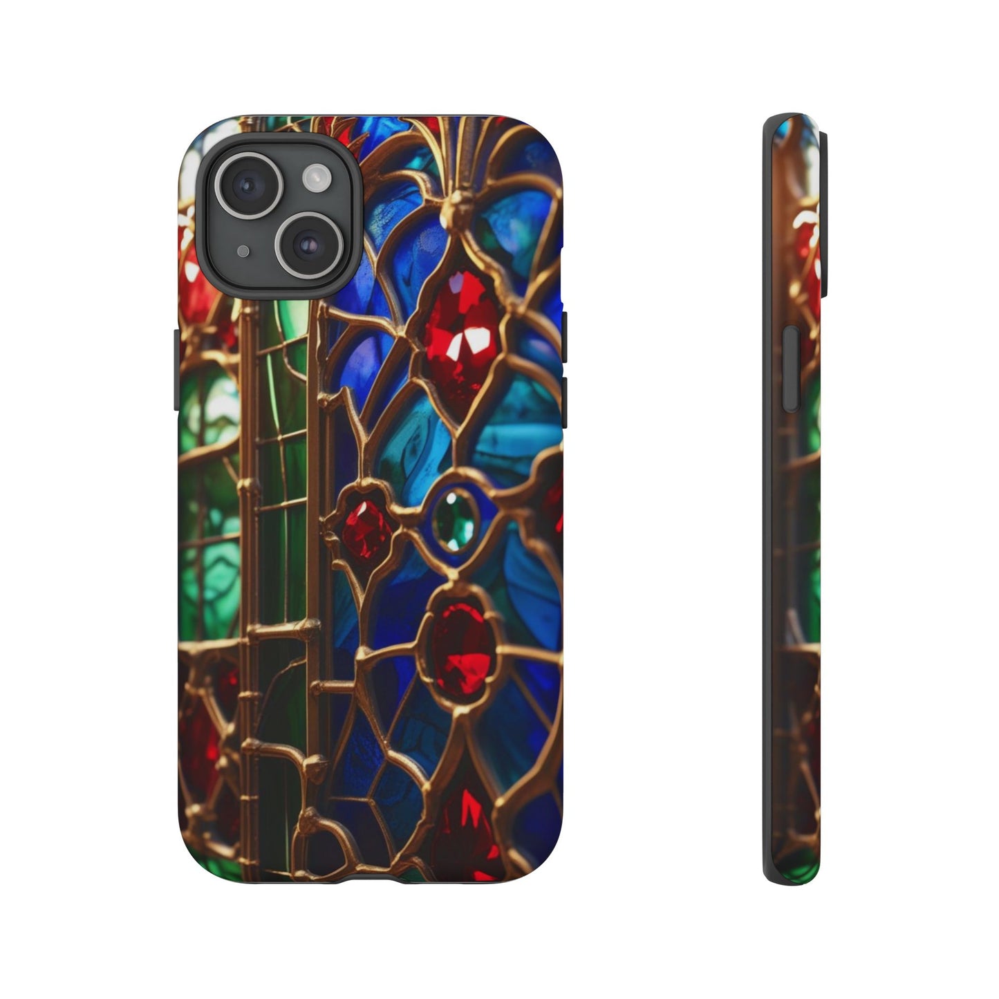Stained-Glass Protective Phone Case - Jewel Toned Tracery