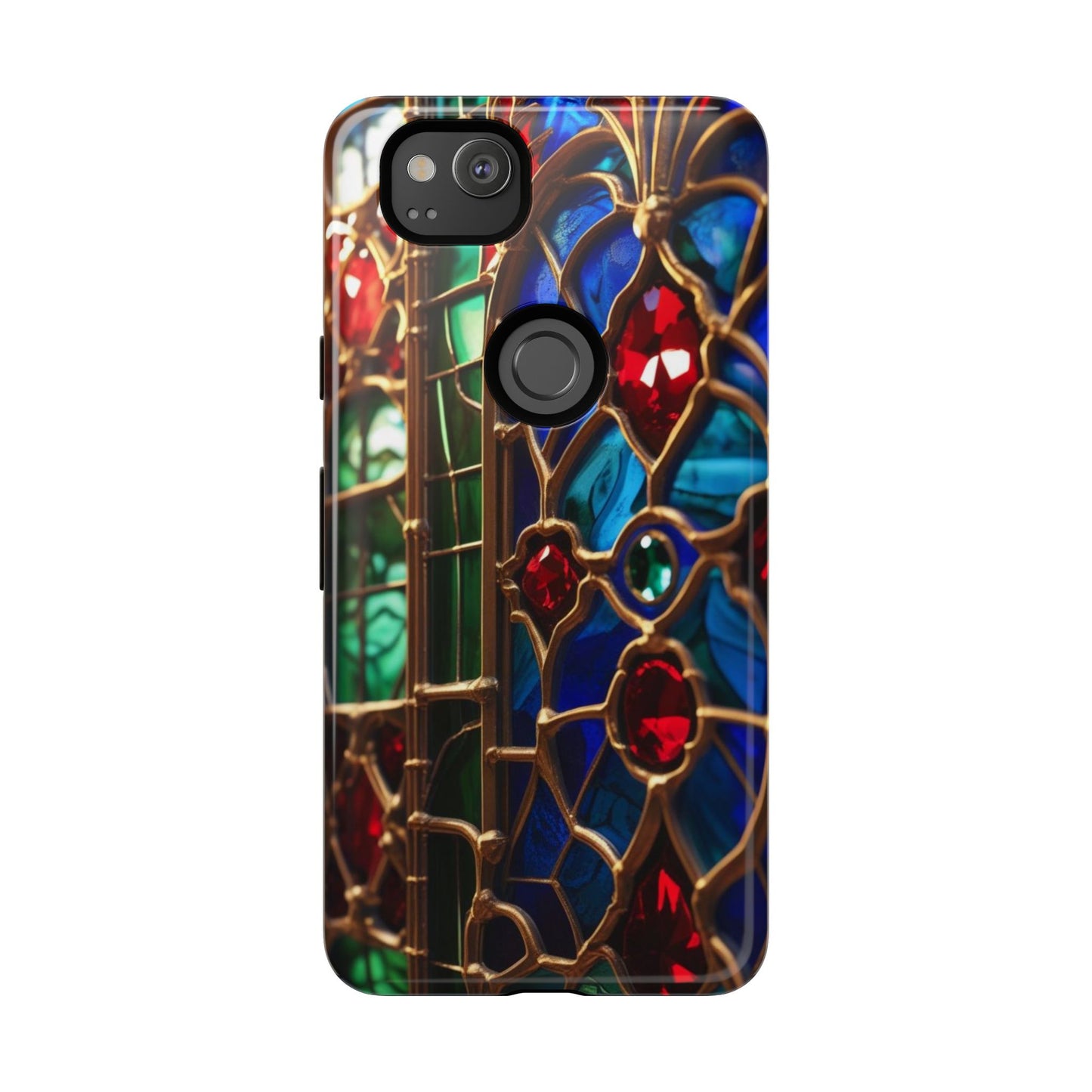 Stained-Glass Protective Phone Case - Jewel Toned Tracery