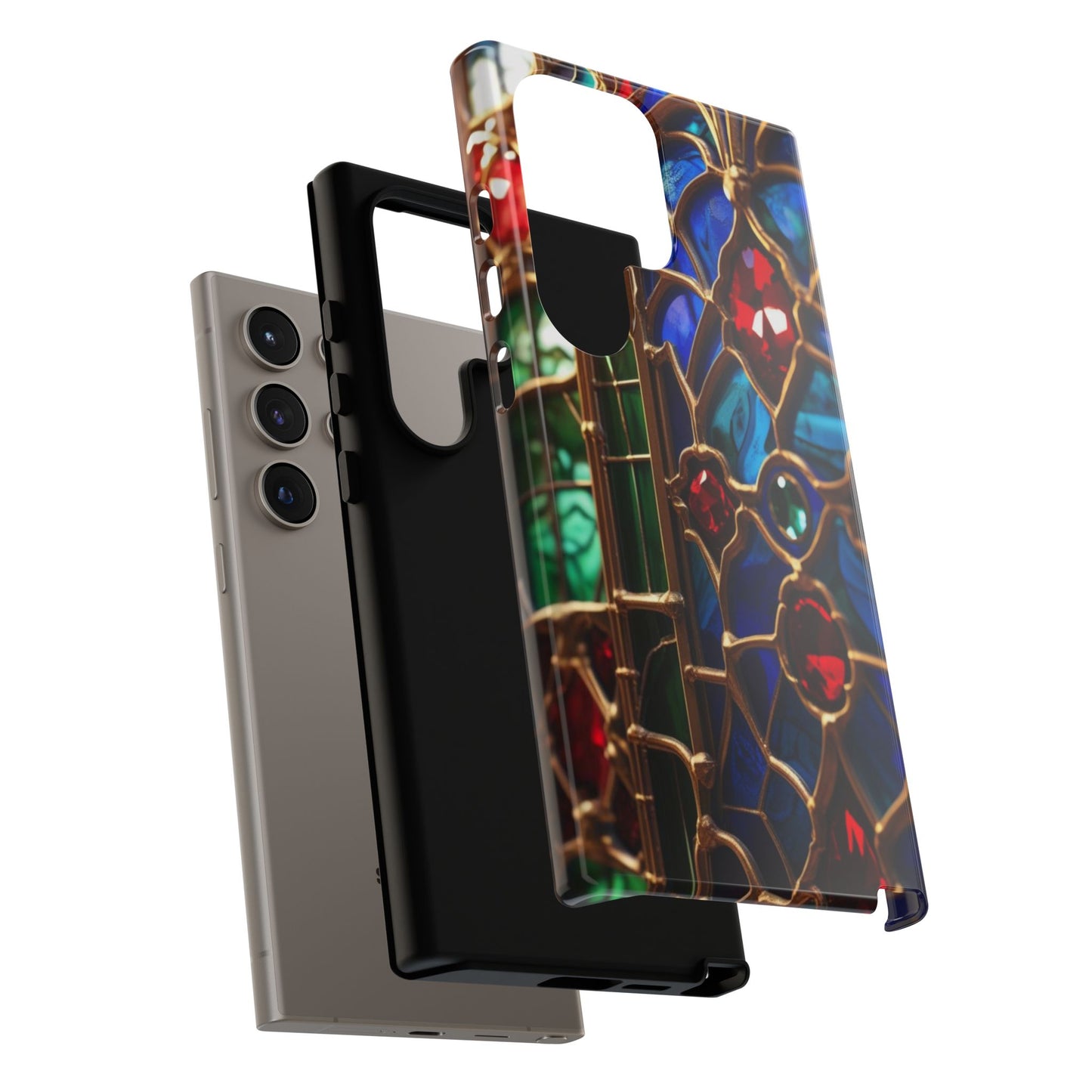 Stained-Glass Protective Phone Case - Jewel Toned Tracery