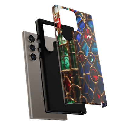 Stained-Glass Protective Phone Case - Jewel Toned Tracery