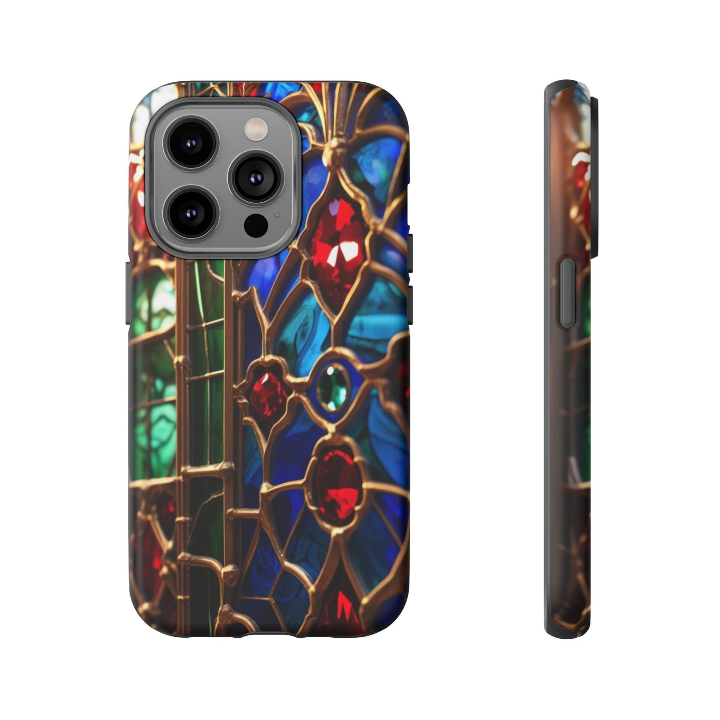 Stained-Glass Protective Phone Case - Jewel Toned Tracery