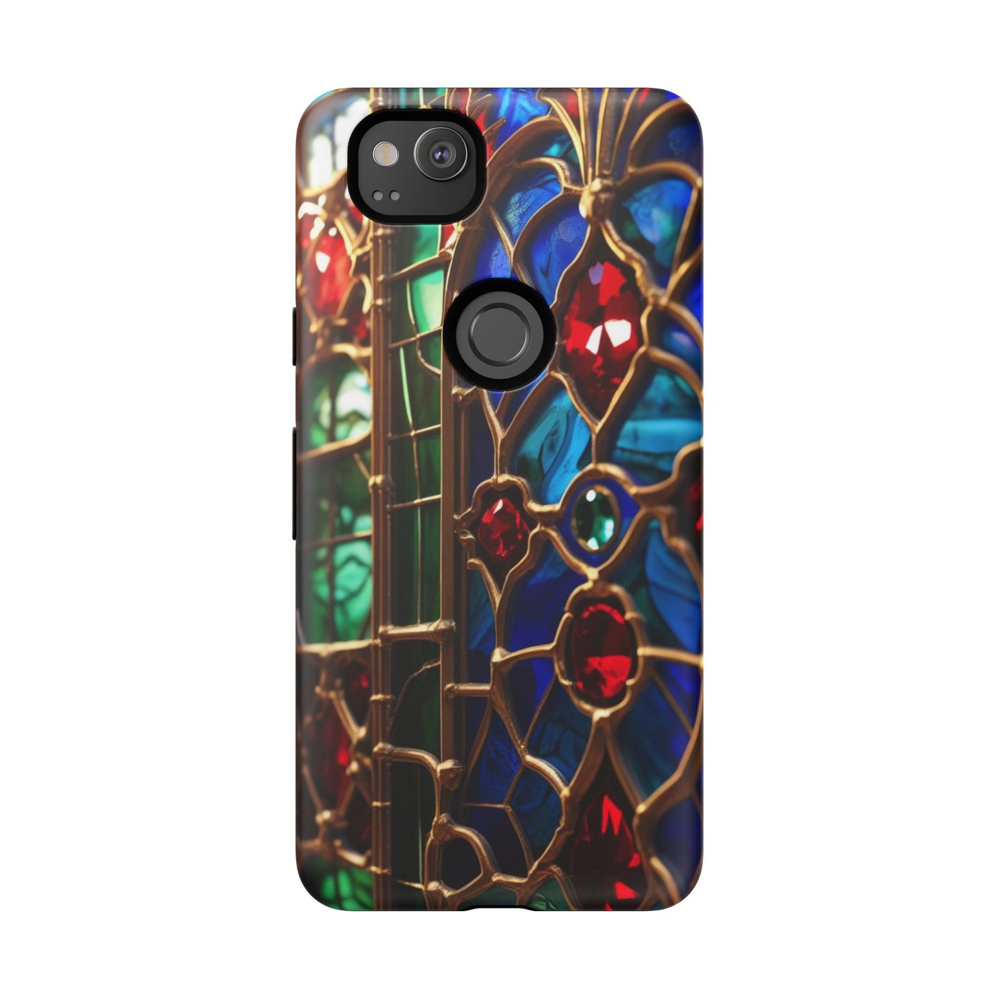 Stained-Glass Protective Phone Case - Jewel Toned Tracery